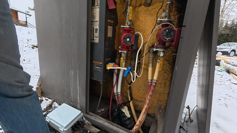 Sensors attached at the boiler